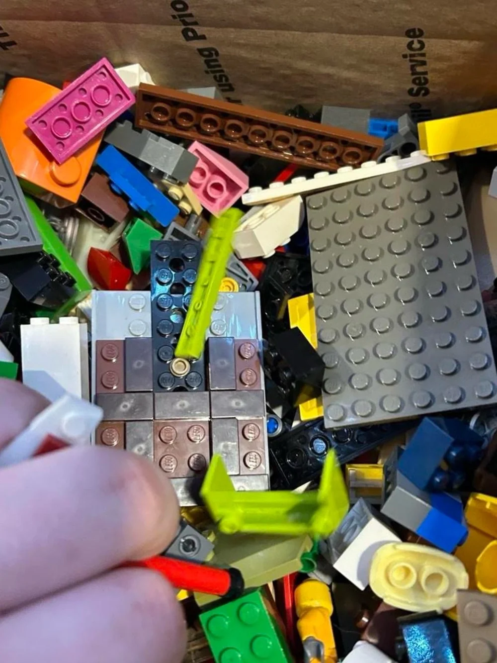 Large Lego Box Assorted Parts + Pieces Some Minifig Parts Pre Owned Read